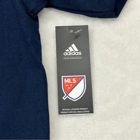 Los Angeles LA Galaxy MLS Soccer Navy Blue Adidas The Go-To Tee Shirt Men’s - Picture 3 of 12